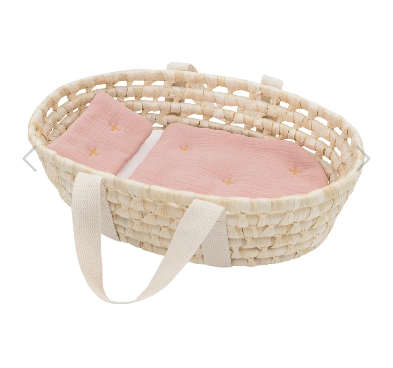 Woven Doll Basket Set - Blush