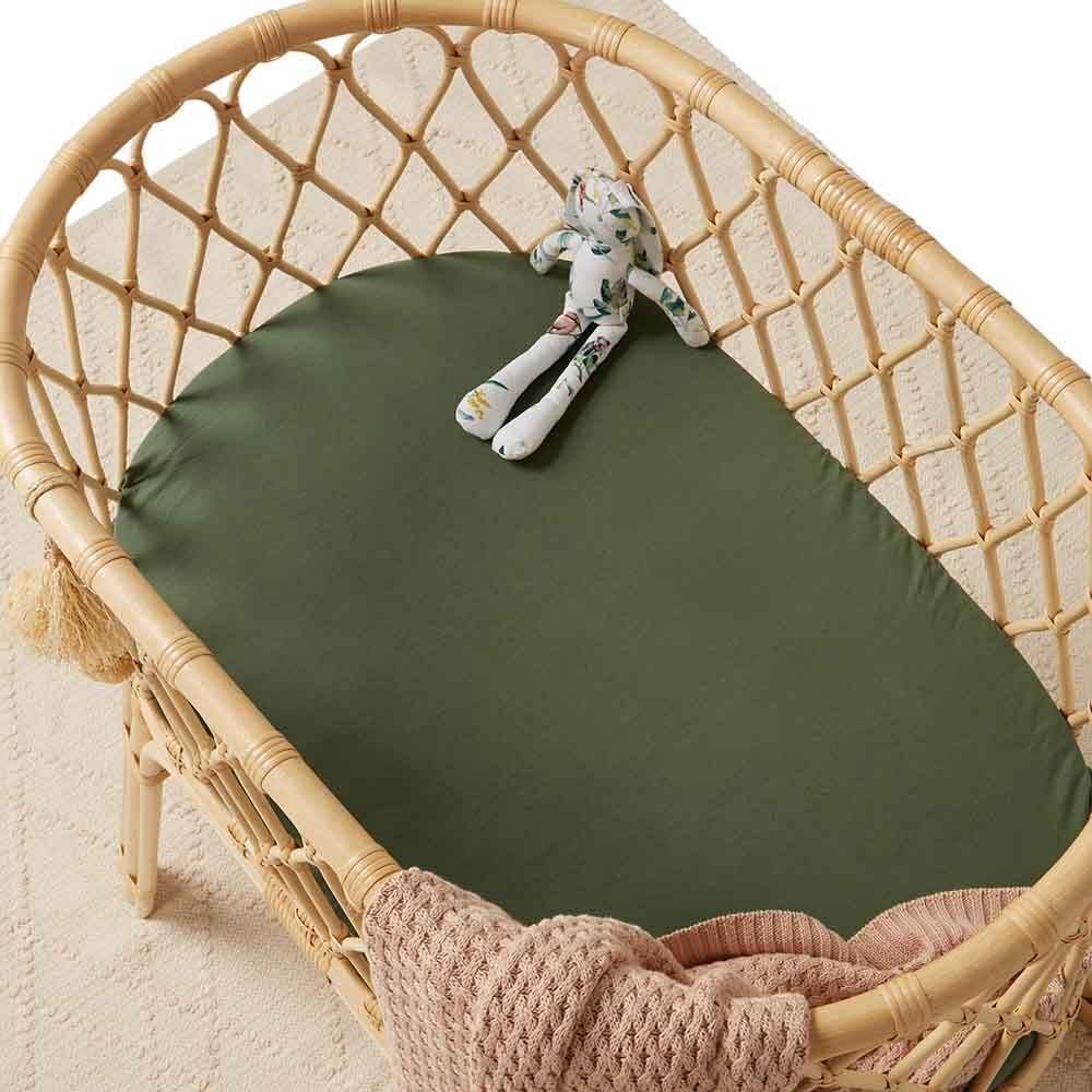 Fitted Bassinet Sheet/Change Pad Cover - Olive