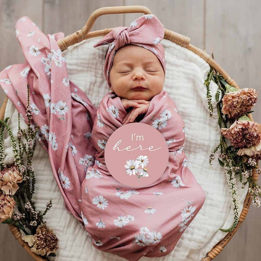 Daisy Organic Jersey Wrap & Topknot Set