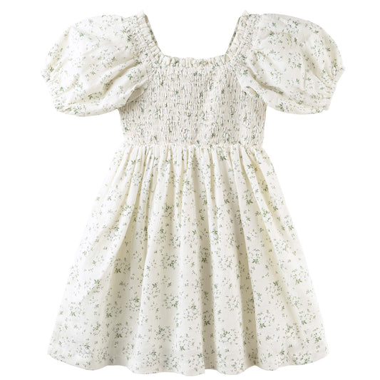 LILY PUFF SLEEVE DRESS - ECRU FLORAL