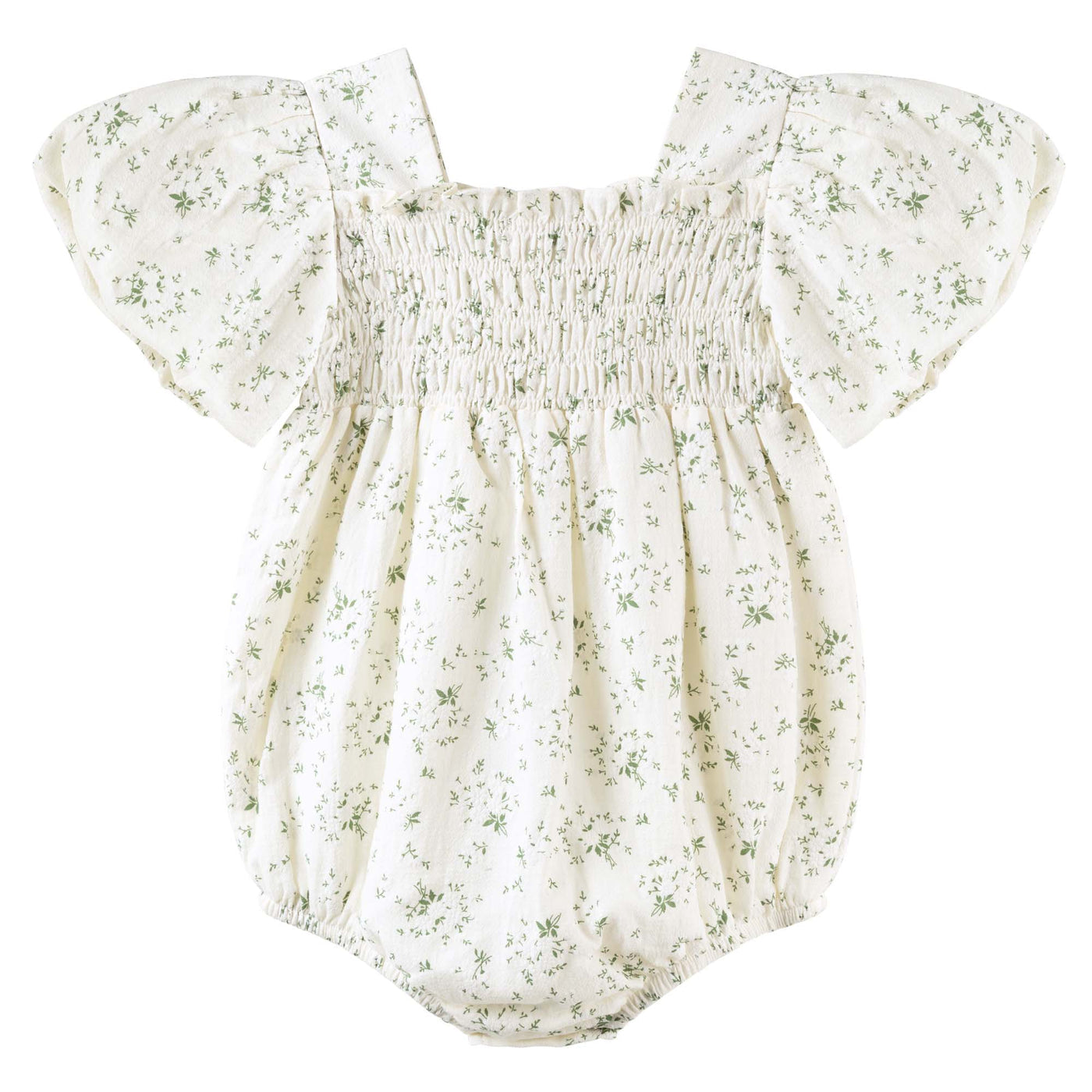 LILY PUFF SLEEVE ROMPER - ECRU FLORAL