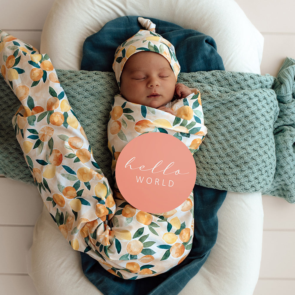 Wrap & Beanie Set - Sunny Citrus