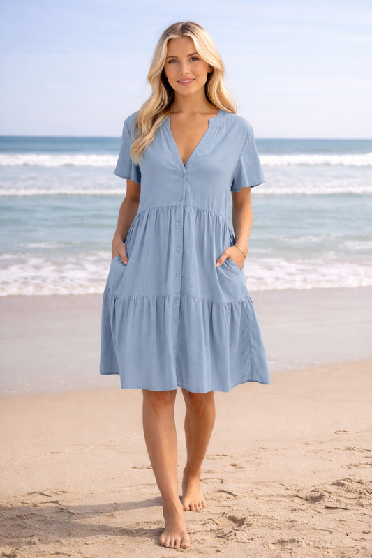 Callie Mini Dress - Blue