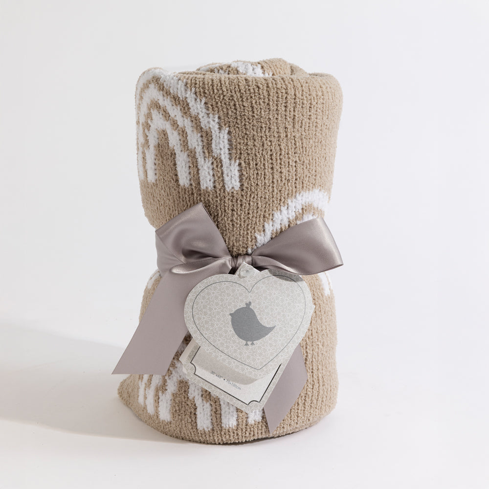 Chenille Blanket - Rainbow Taupe