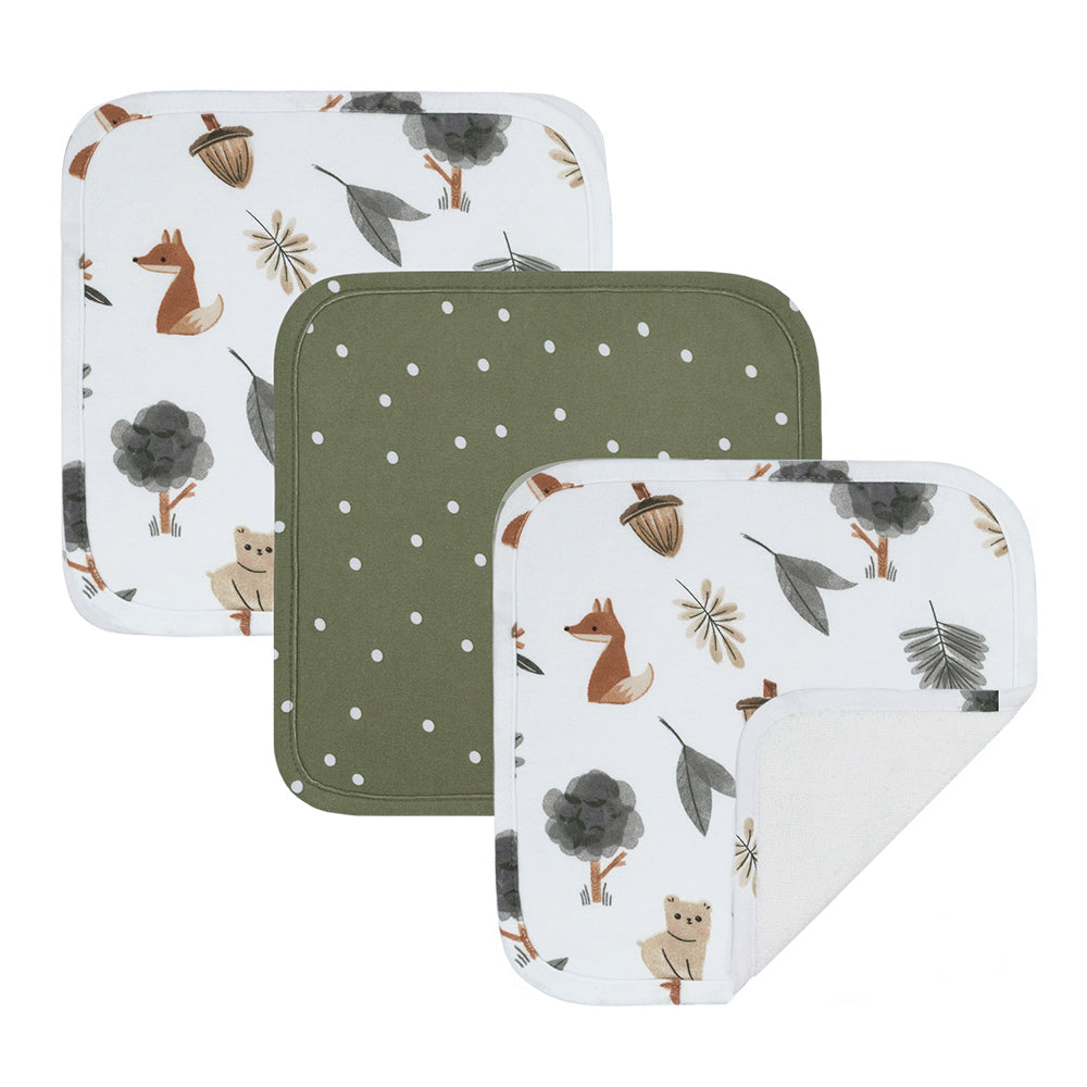 3 Pack Jersey Wash Cloths - Forest Retreat