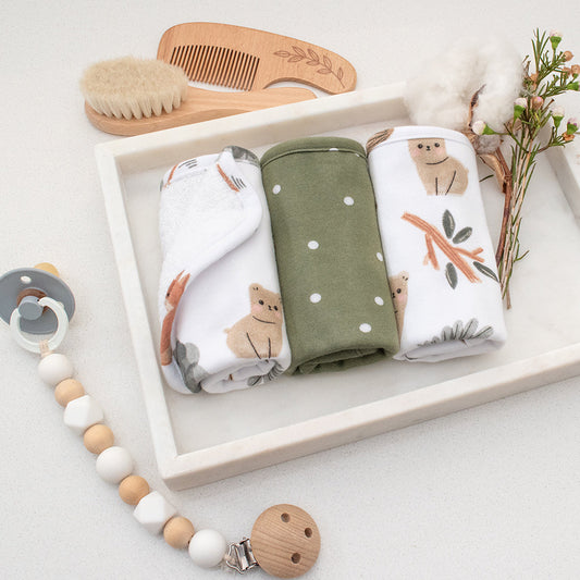 3 Pack Jersey Wash Cloths - Forest Retreat