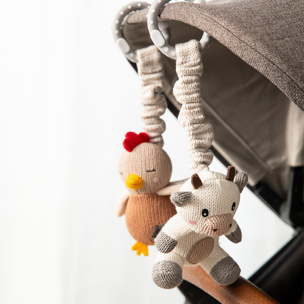 2pk Stroller Toy - Cow & Chicken