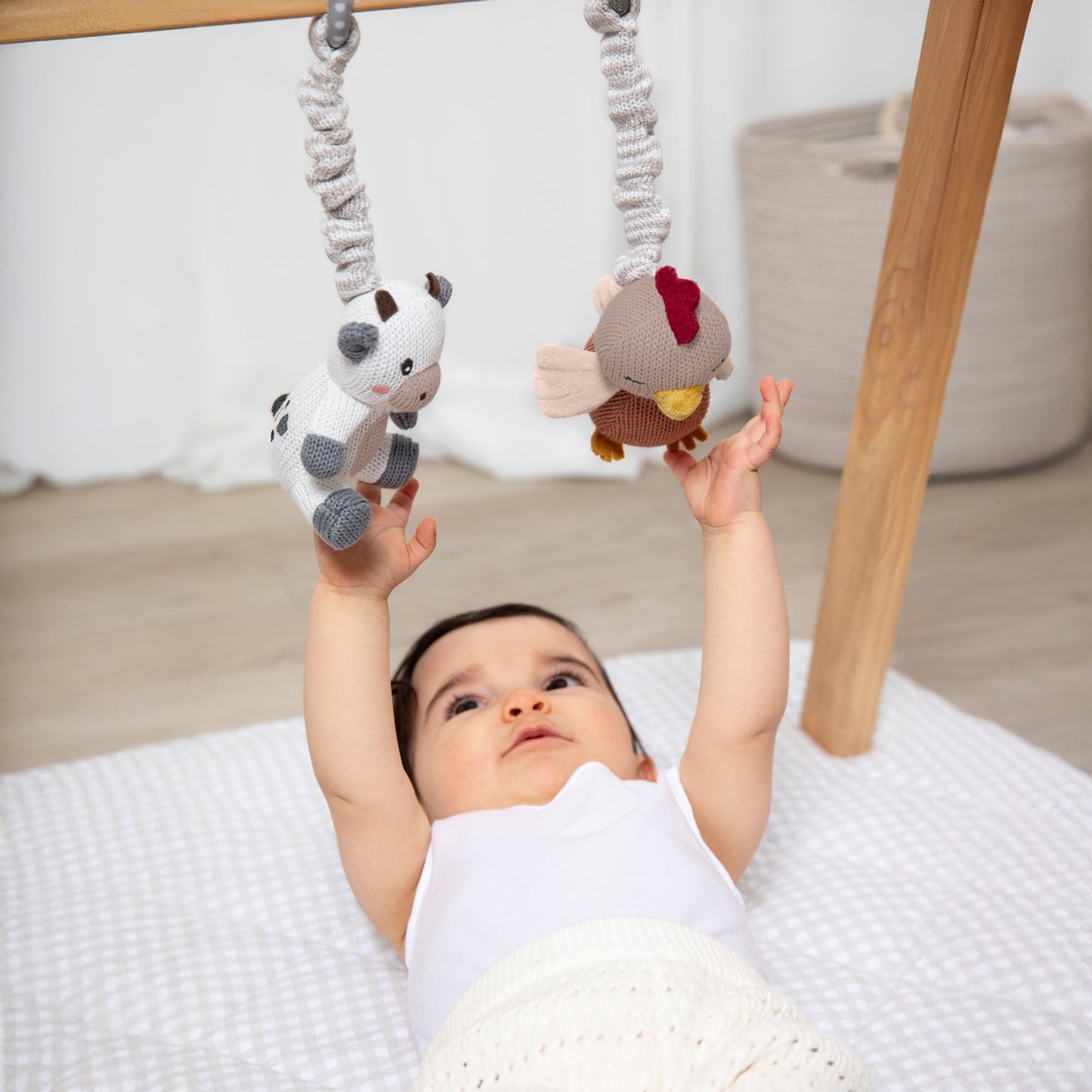 2pk Stroller Toy - Cow & Chicken