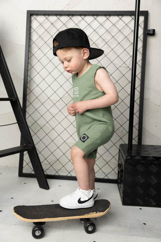 Flint Textured Romper - Olive