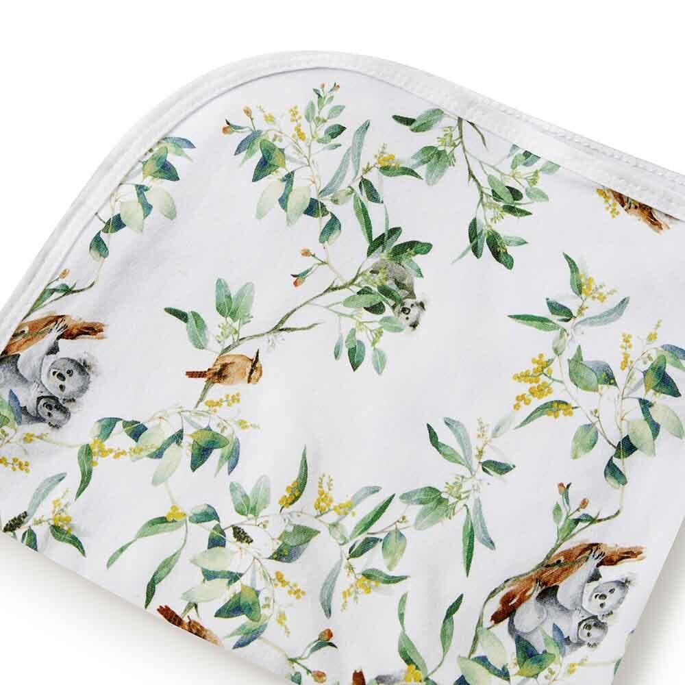 Organic Jersey Wrap & Beanie Set - Eucalypt