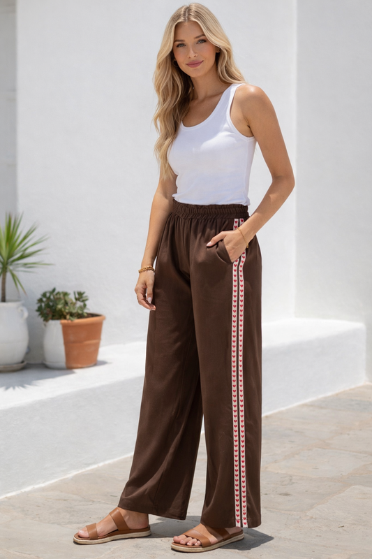 Lani Linen Pants - Chocolate