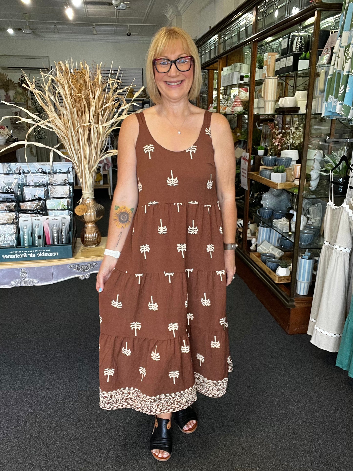 Zara Midi Dress - Chocolate