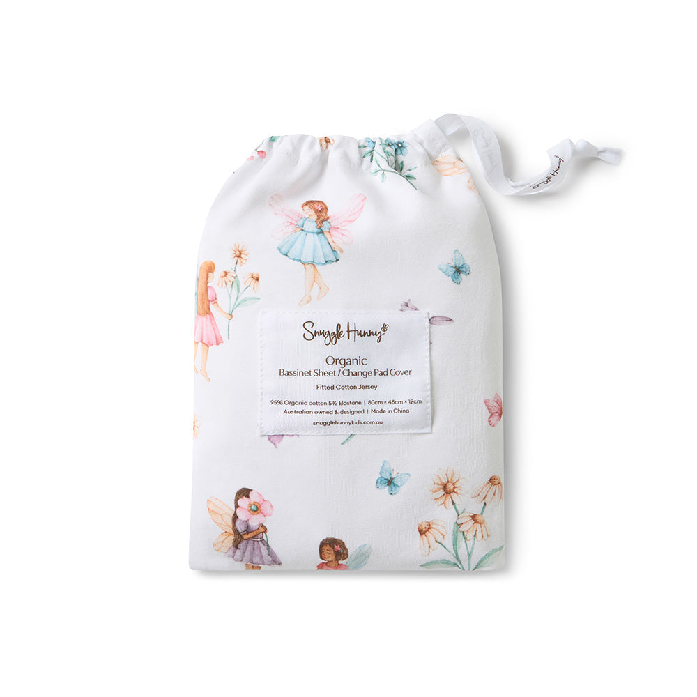 Fitted Bassinet Sheet / Change Pad Cover - Fairy Garden