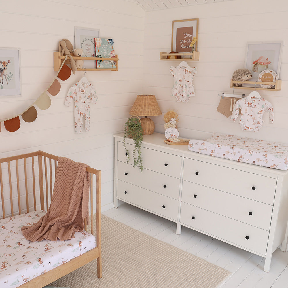 Organic Fitted Cot Sheet - Woodland Tales