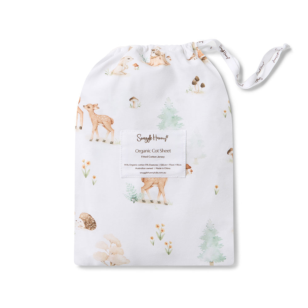 Organic Fitted Cot Sheet - Woodland Tales
