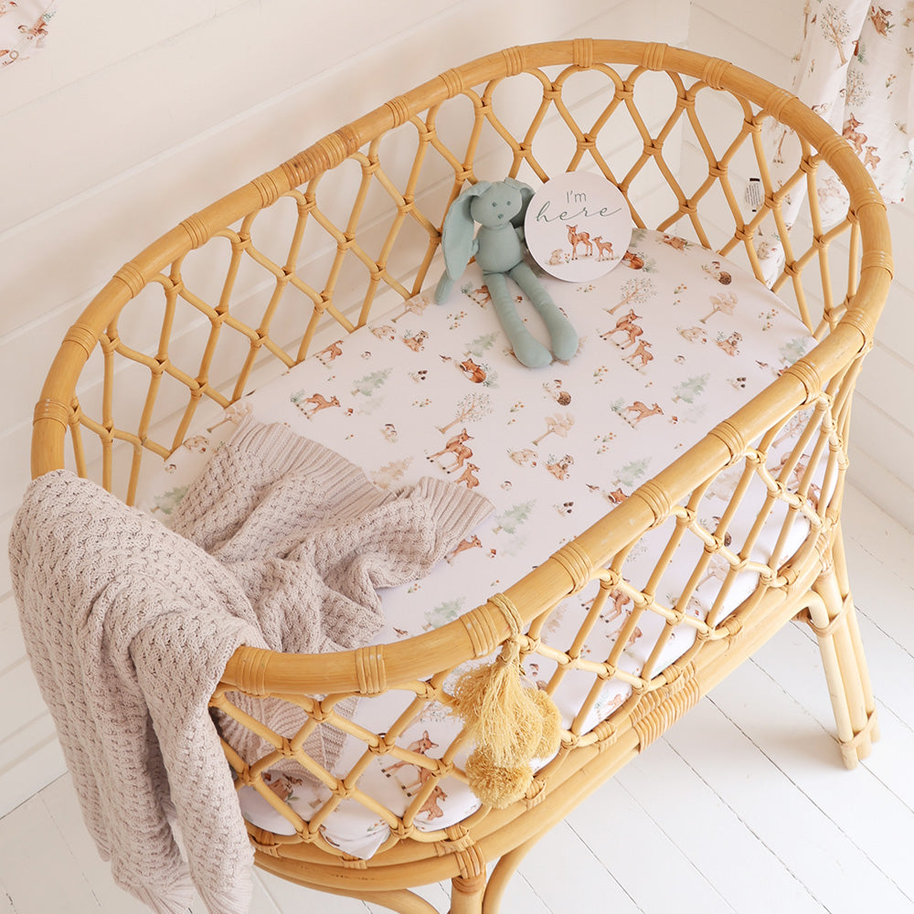 Organic Bassinet Sheet / Change Pad Cover - Woodland Tales