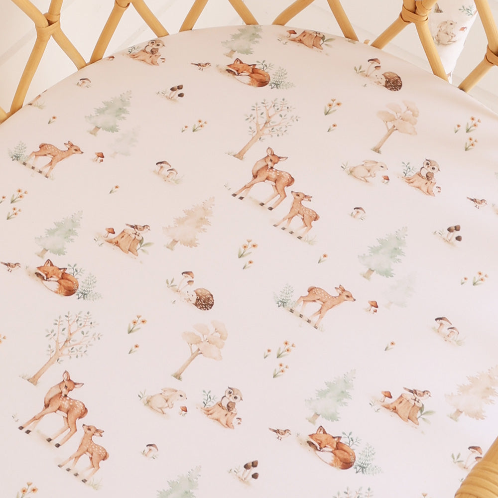 Organic Bassinet Sheet / Change Pad Cover - Woodland Tales