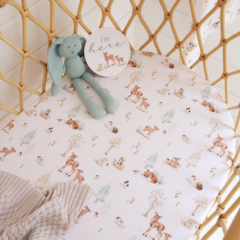 Organic Bassinet Sheet / Change Pad Cover - Woodland Tales
