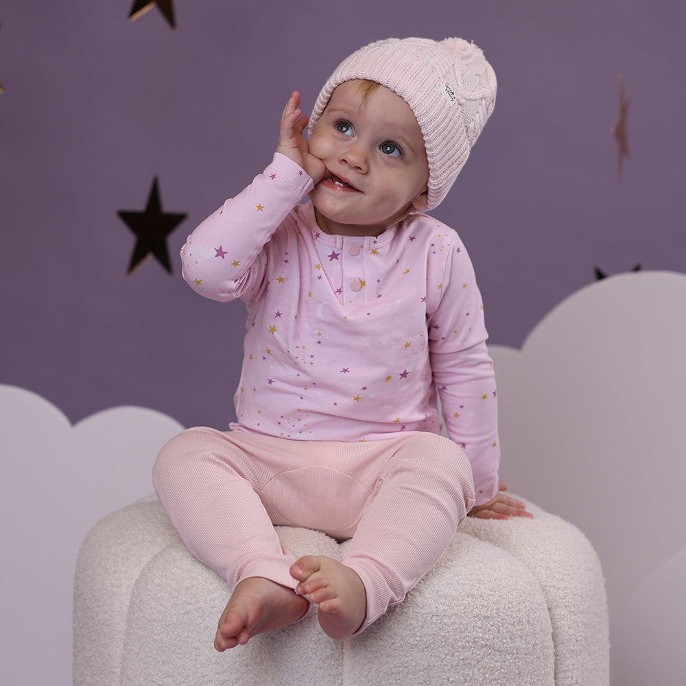 Baby Pink Organic Pants with Frill