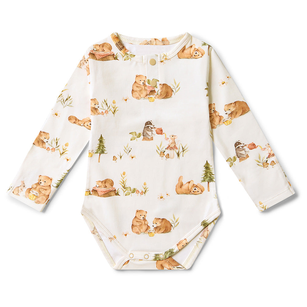 Long Sleeve Organic Bodysuit - Bears