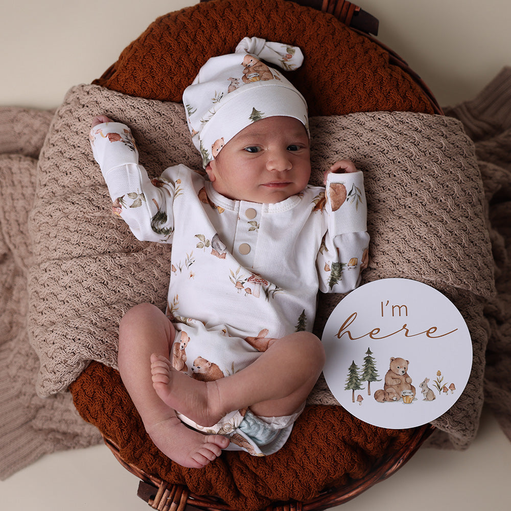 Long Sleeve Organic Bodysuit - Bears
