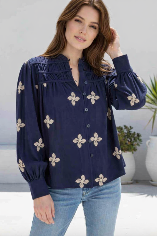 Maya Blouse - Navy