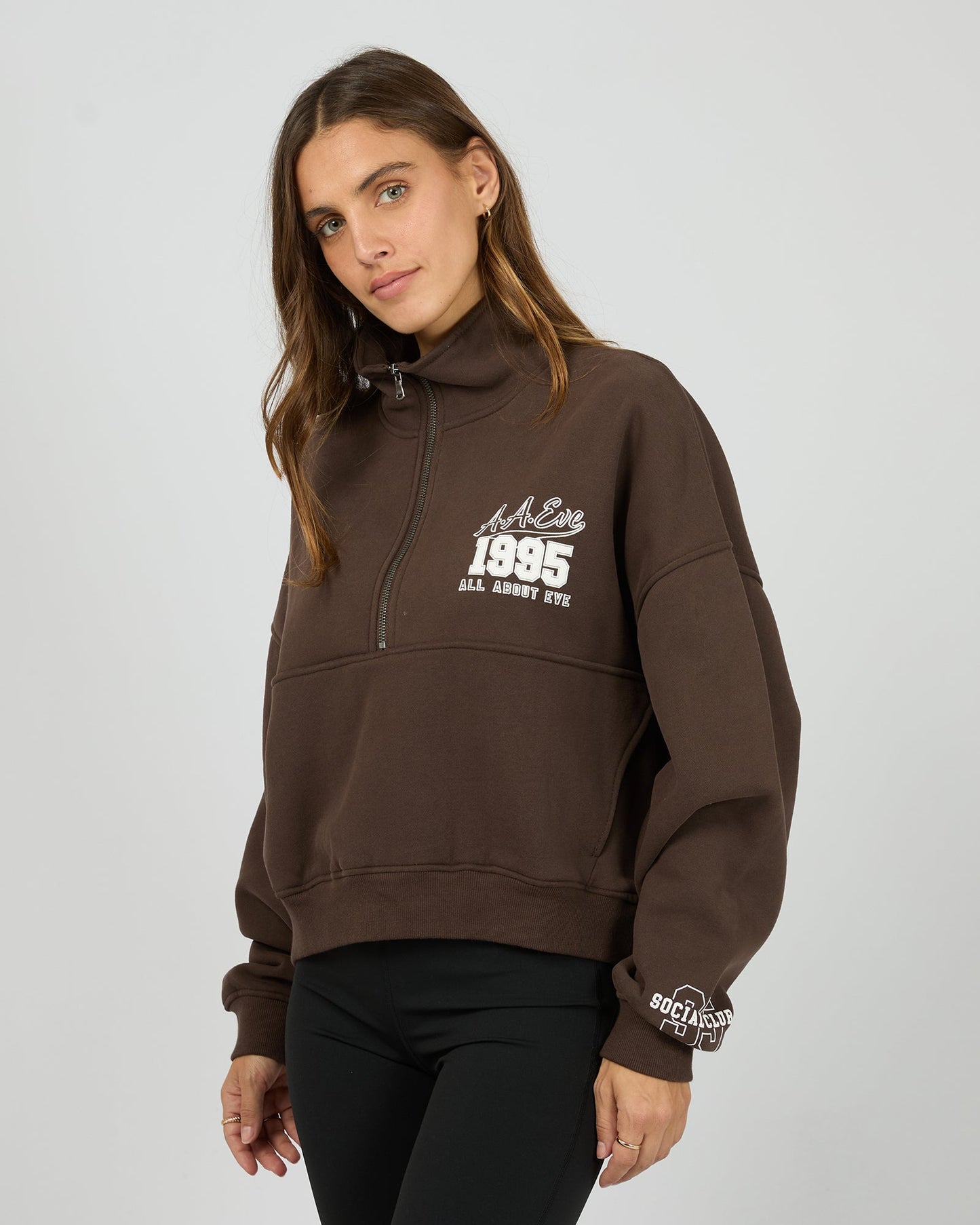 EVE TEAM 1/4 ZIP - Brown