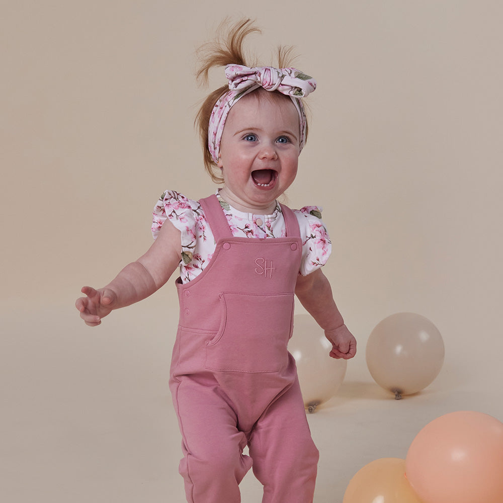 Jewel Pink Organic Joey Overalls
