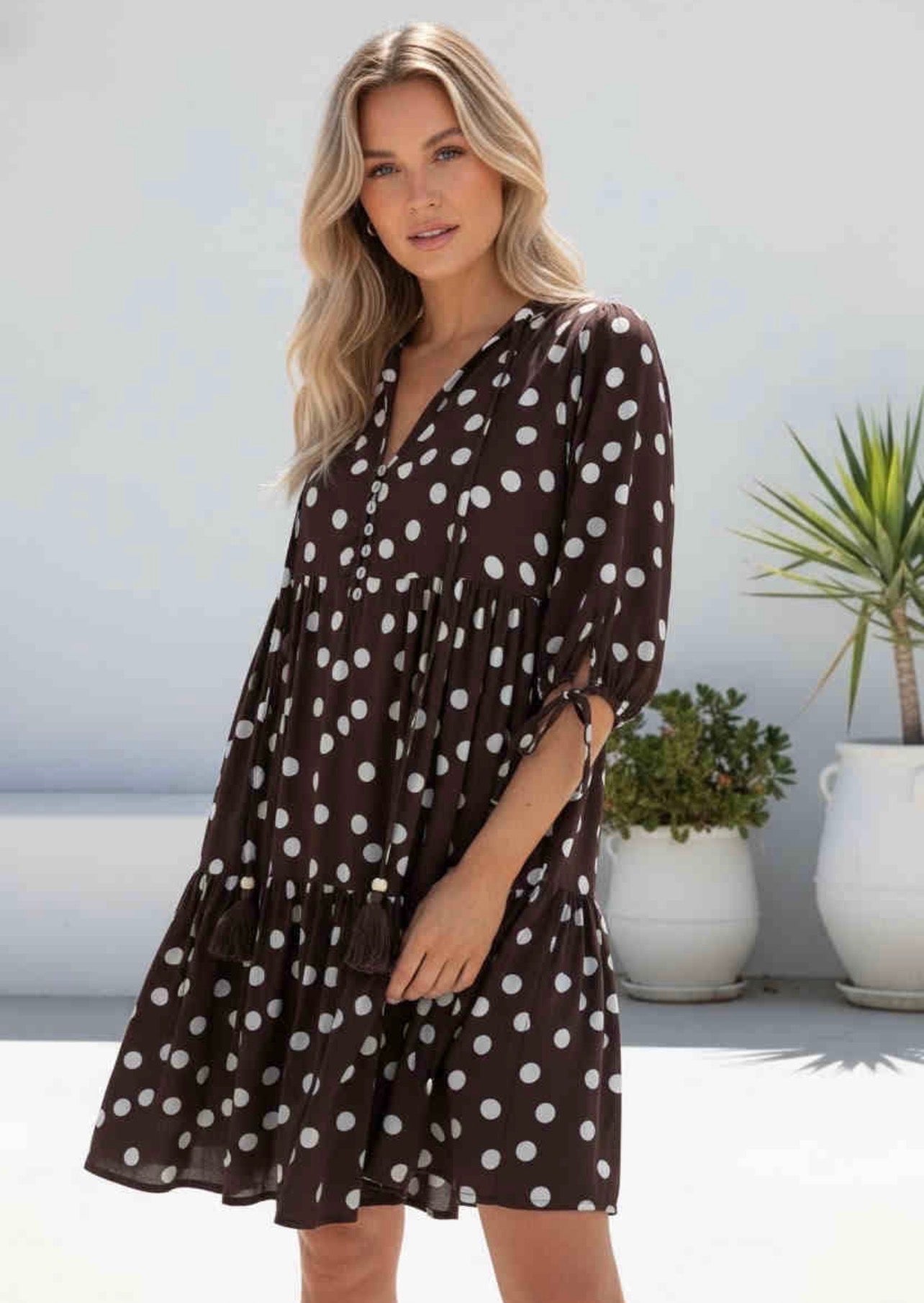 Polka Dot Dress - Chocolate