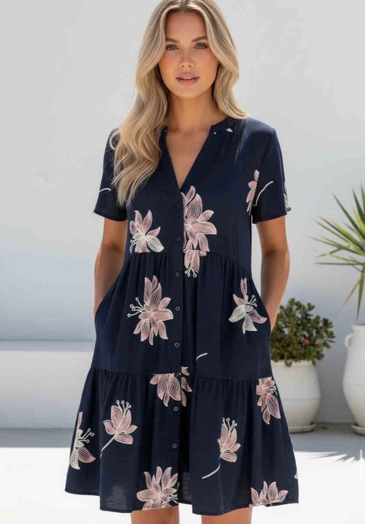 Vera Mini Dress- Navy