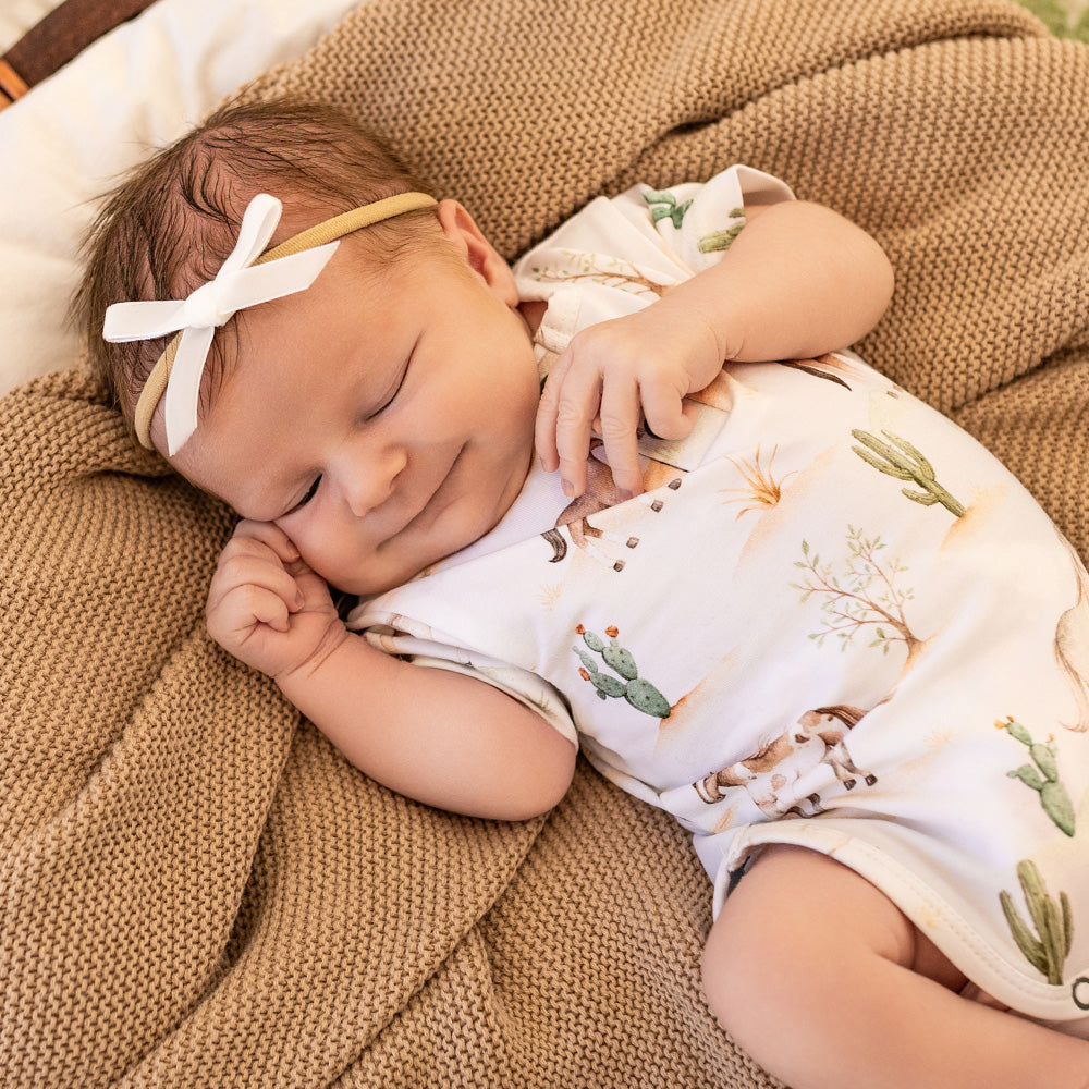 Short Sleeve Organic Bodysuit - Wild Horses