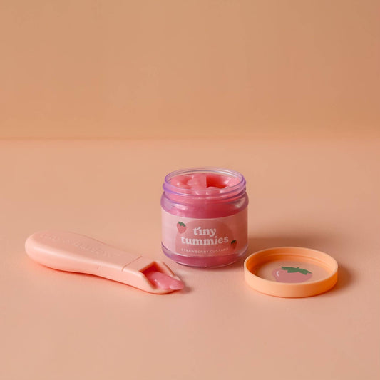 Tiny tummies strawberry custard food jar and spoon set