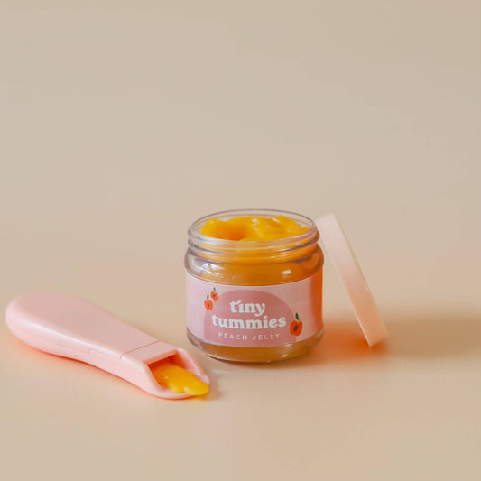 Tiny tummies Magic peach jelly Food jar and spoon