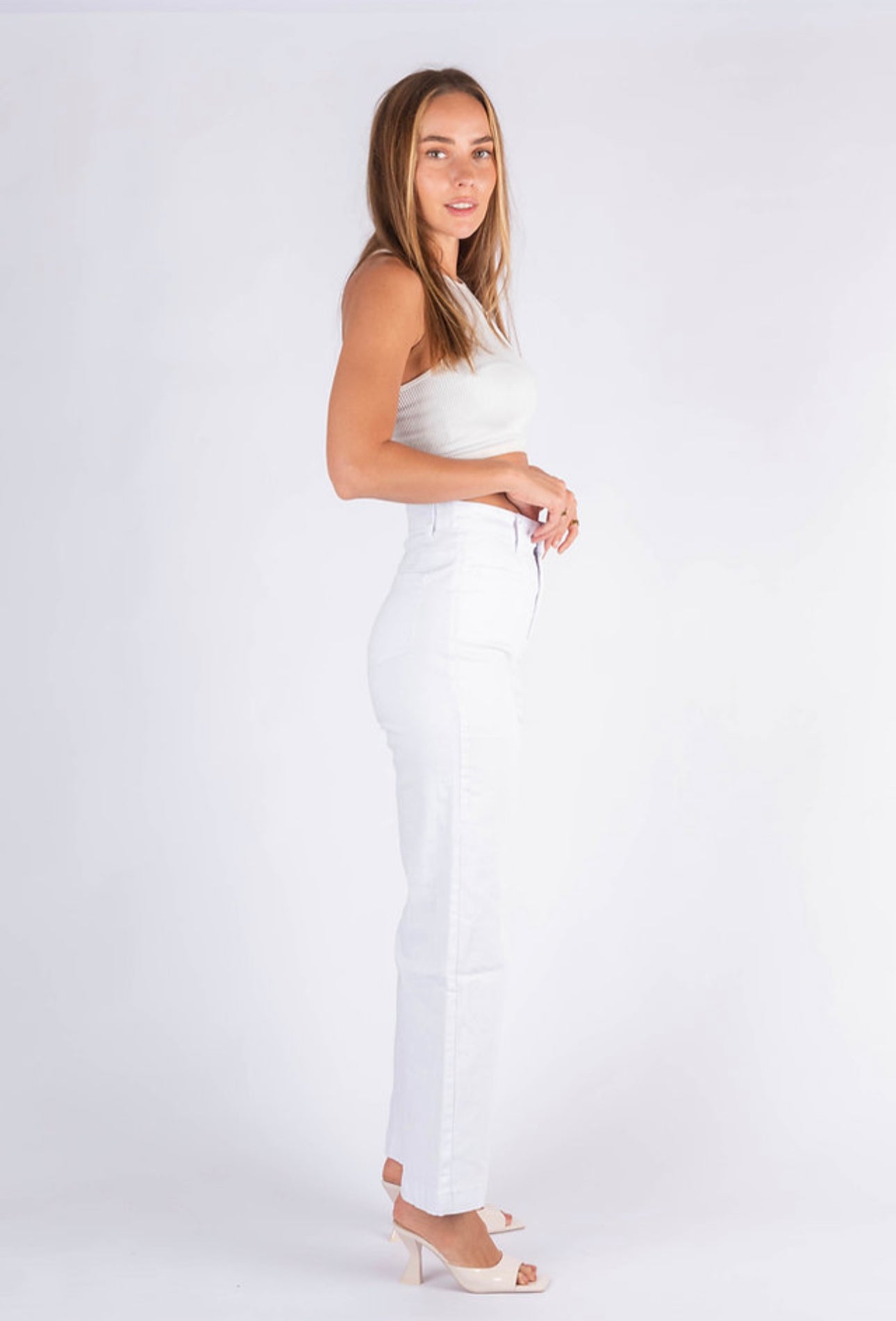 Lily Wide Leg Jeans - White 